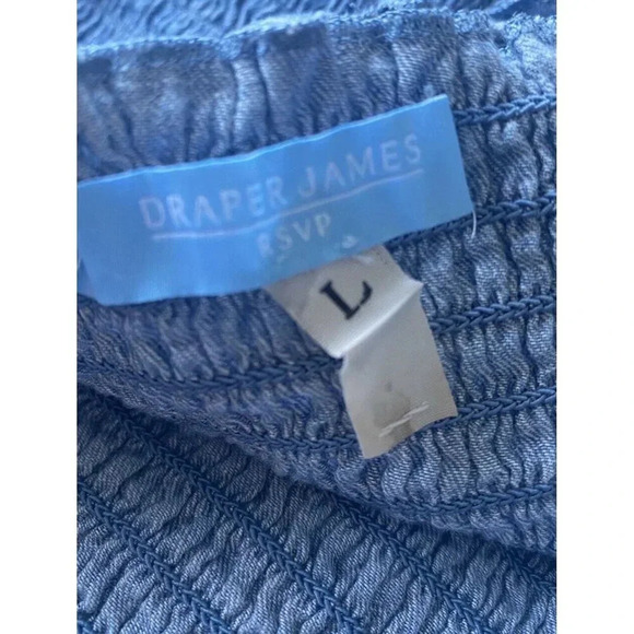 DRAPER JAMES RSVP Blue CHAMBRAY JUMPSUIT Size XL 100% Cotton - Picture 7 of 9